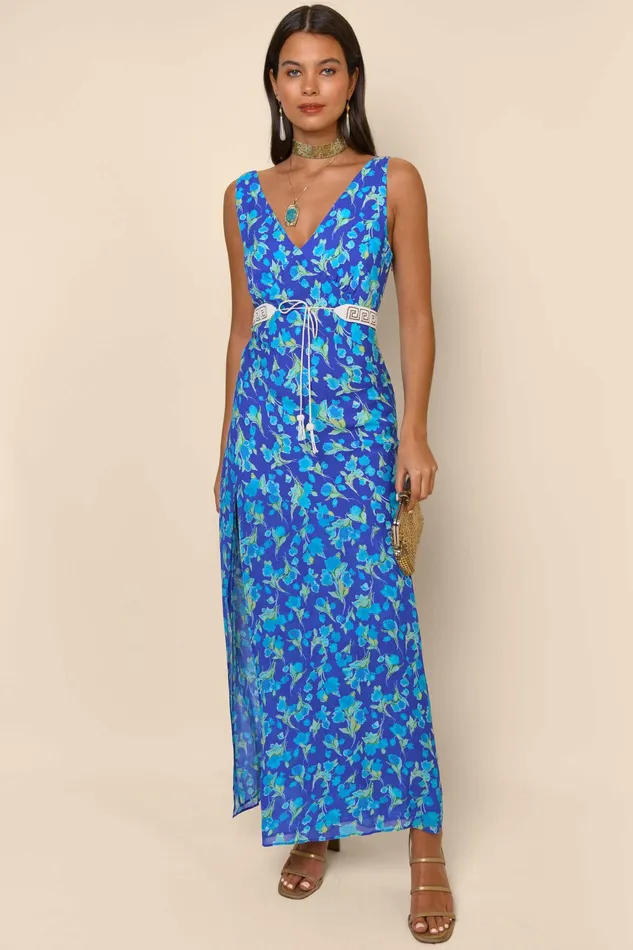 Dresses Women RIXO Moniq Fontainhas Floral Cobalt