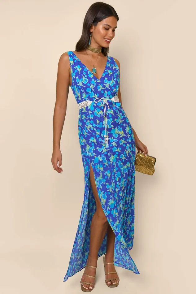 Dresses Women RIXO Moniq Fontainhas Floral Cobalt