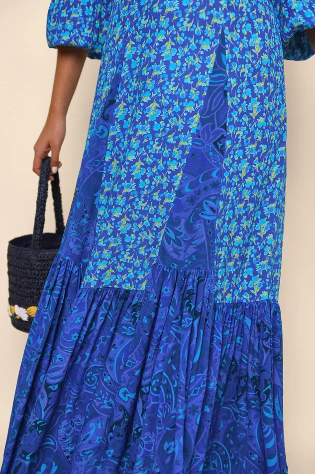 Dresses Women RIXO Virginia Fontainhas Floral Cobalt Mix