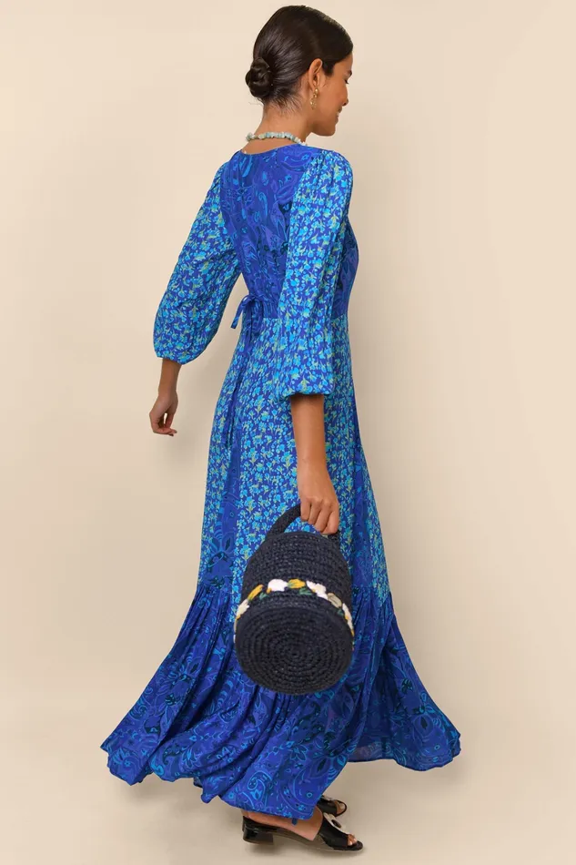 Dresses Women RIXO Virginia Fontainhas Floral Cobalt Mix