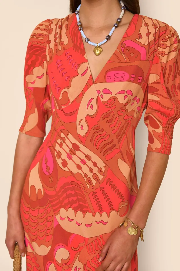 Dresses Women RIXO Zadie Butterfly Red