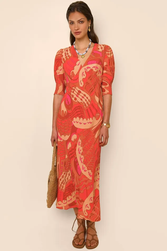 Dresses Women RIXO Zadie Butterfly Red Dresses Women RIXO Zadie Butterfly Red
