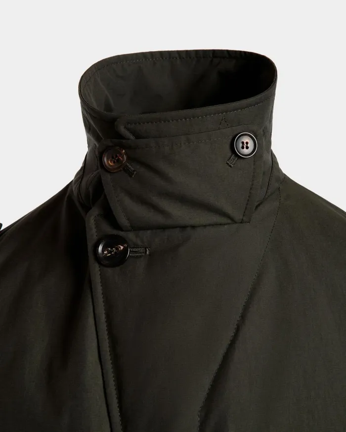Field Jacket In Military Green Nylon Men Bally Coats and Jackets