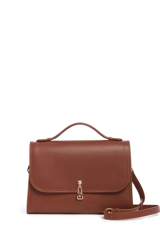 Flap Bags Women Gabriela Hearst Large Leonora Flap Bag In Cognac Leather