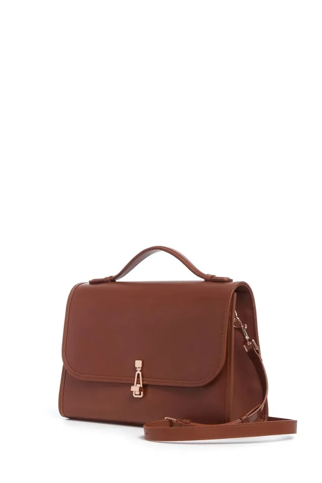 Flap Bags Women Gabriela Hearst Large Leonora Flap Bag In Cognac Leather