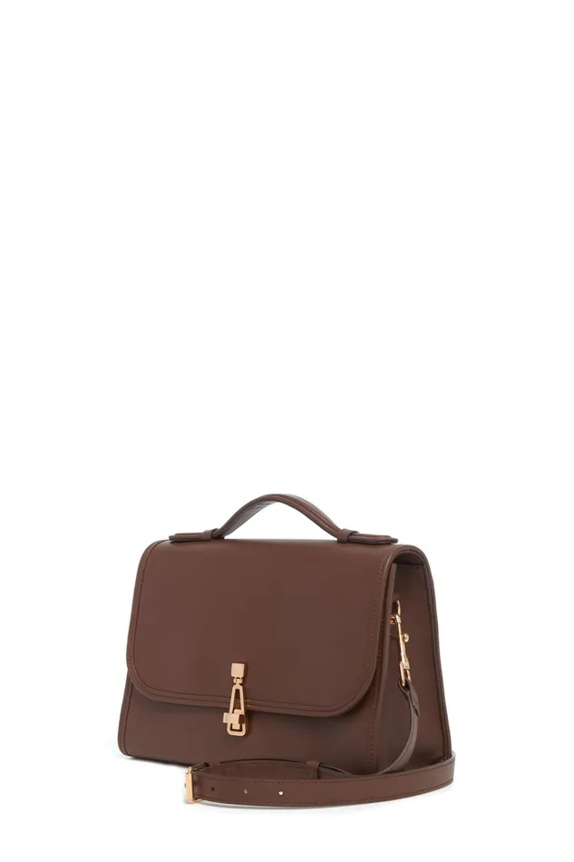 Flap Bags Women Gabriela Hearst Medium Leonora Flap Bag In Chocolate Leather
