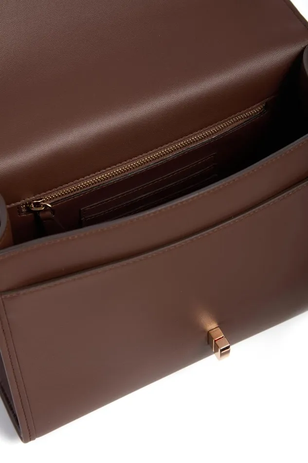 Flap Bags Women Gabriela Hearst Medium Leonora Flap Bag In Chocolate Leather