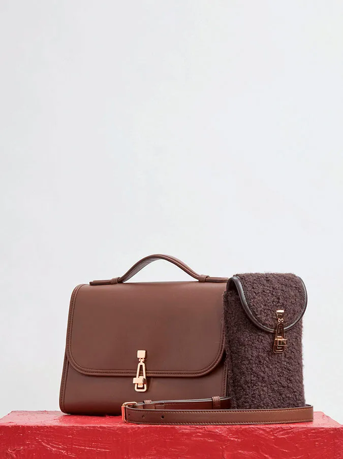 Flap Bags Women Gabriela Hearst Medium Leonora Flap Bag In Chocolate Leather