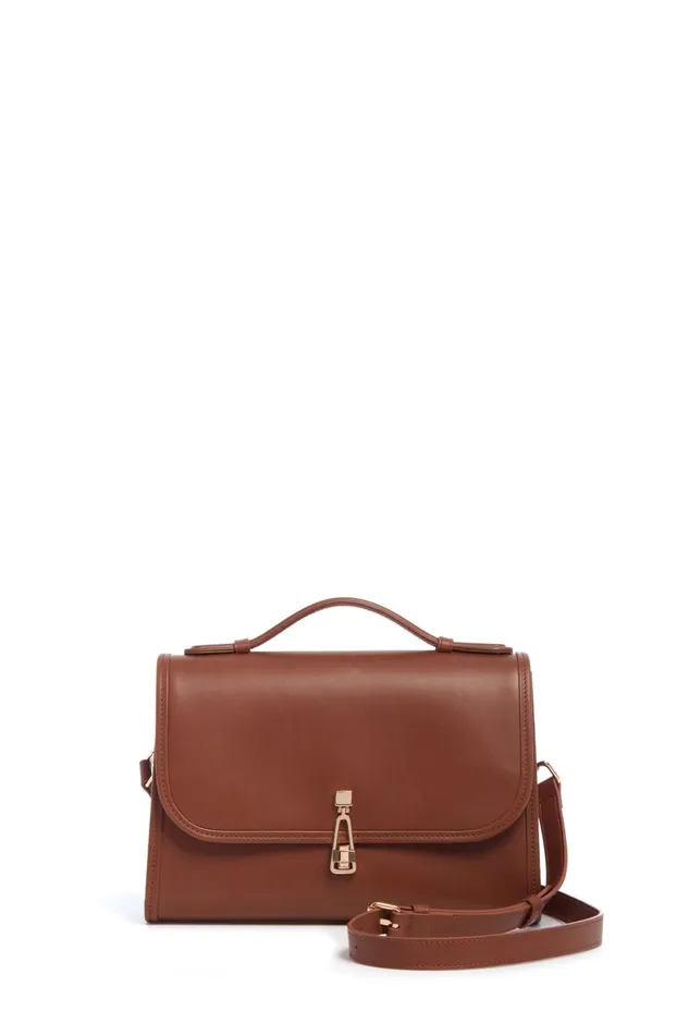 Flap Bags Women Gabriela Hearst Medium Leonora Flap Bag In Cognac Leather