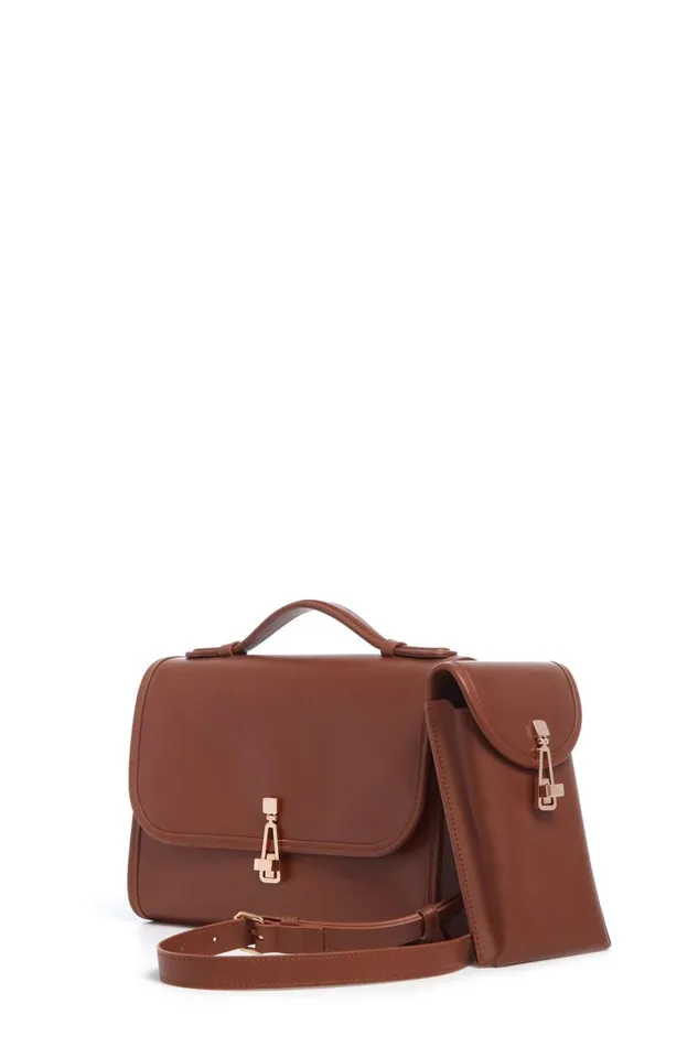 Flap Bags Women Gabriela Hearst Medium Leonora Flap Bag In Cognac Leather