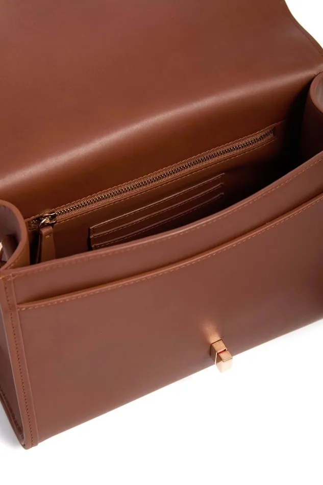 Flap Bags Women Gabriela Hearst Medium Leonora Flap Bag In Cognac Leather