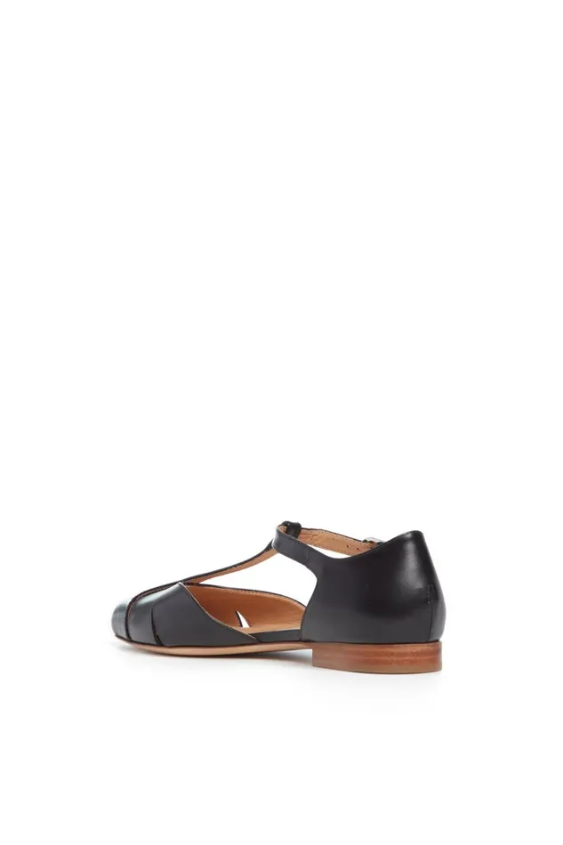 Flats Women Gabriela Hearst Harlow Ballerina Flat Shoe In Black Leather
