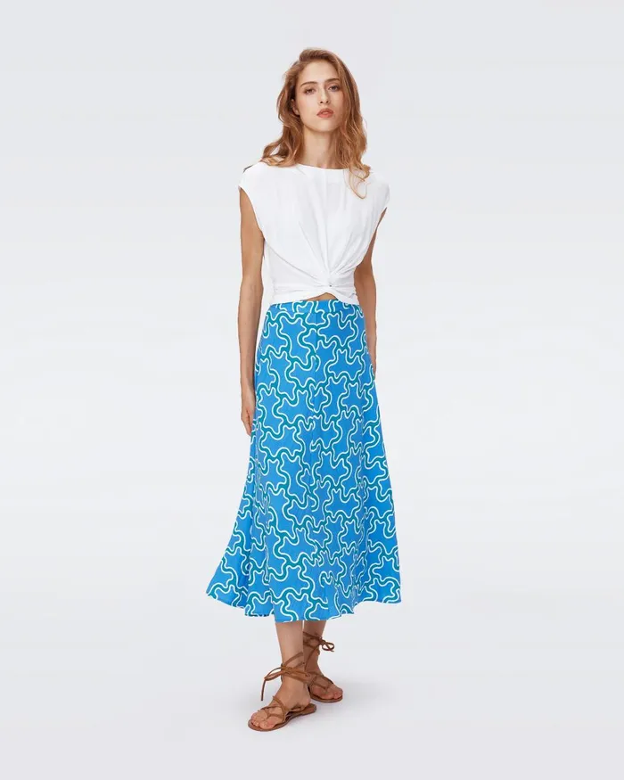 Florencia Skirt Cloud Patch Blue Women DVF Skirts