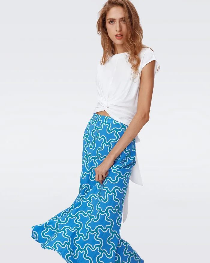 Florencia Skirt Cloud Patch Blue Women DVF Skirts