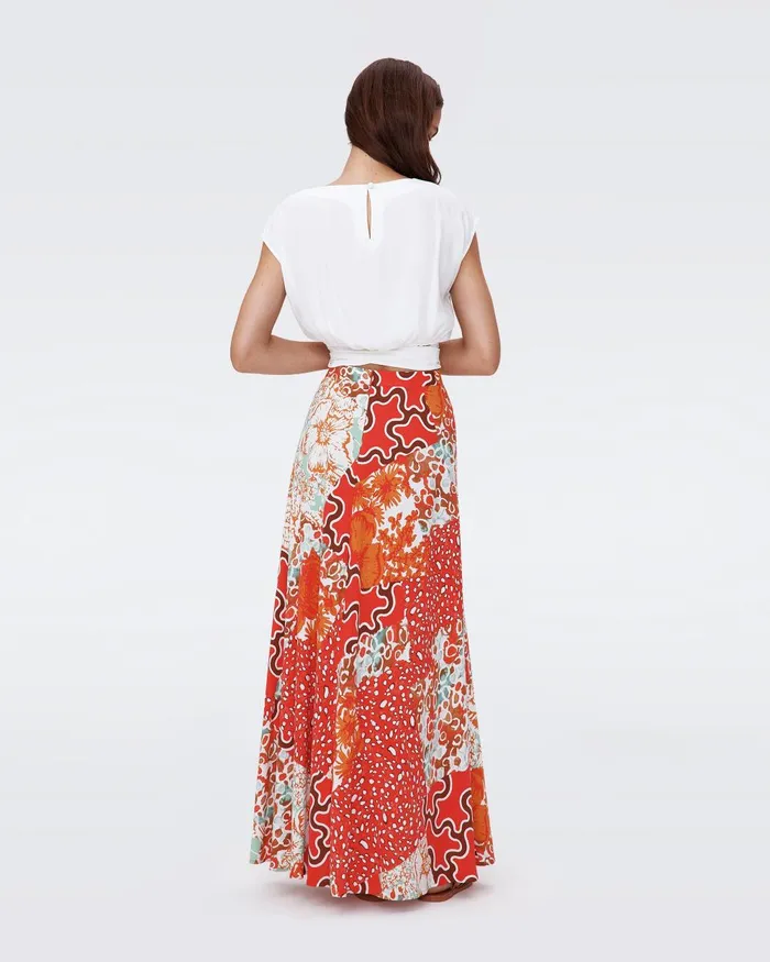 Florencia Skirt Solstice Flags Red Women DVF Skirts