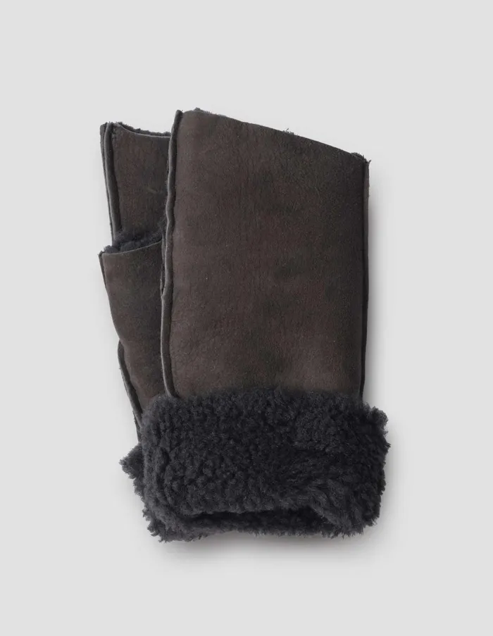 Gloves WomenMen Margaret Howell Fingerless Gloves Black Ebony