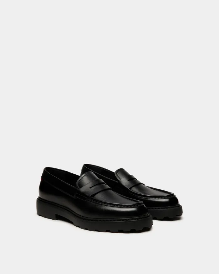 Gusto Loafer In Black Leather Men Bally Loafers and Moccasins