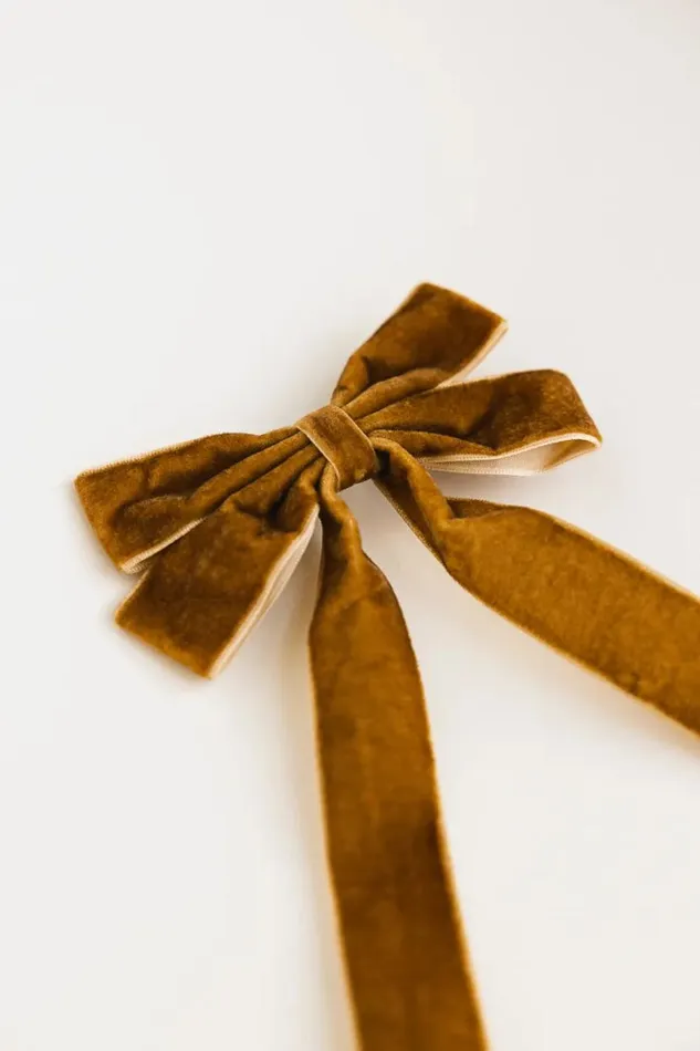 Hair Accessories Women Bohme Velvet Bow Hair Clip In Brown Brown