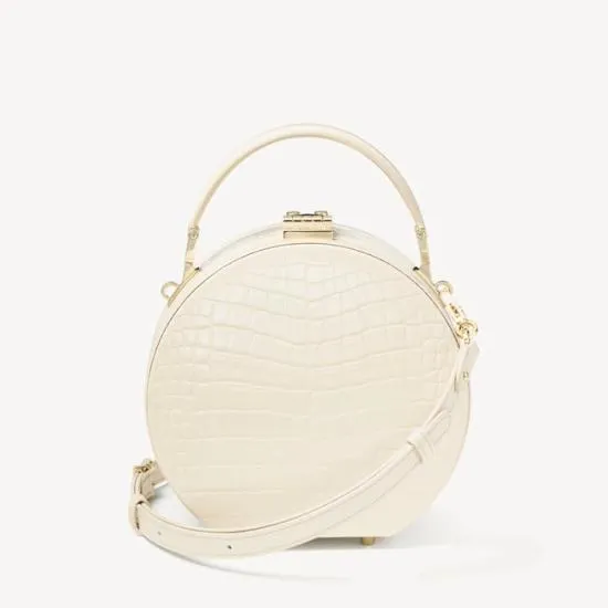 Hat Box Ivory Patent Croc Women Aspinal Of London Bridal