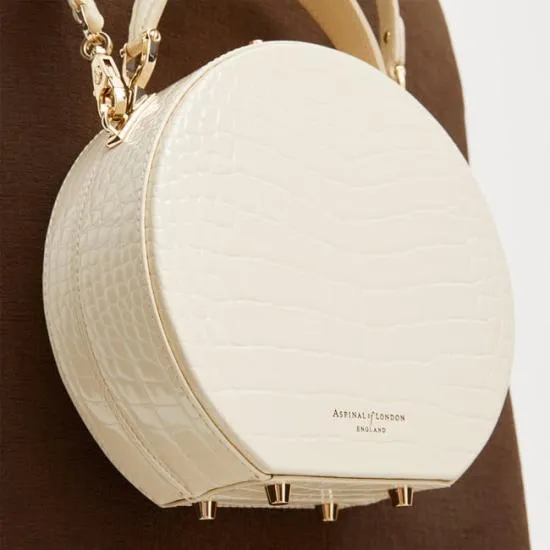 Hat Box Ivory Patent Croc Women Aspinal Of London Bridal