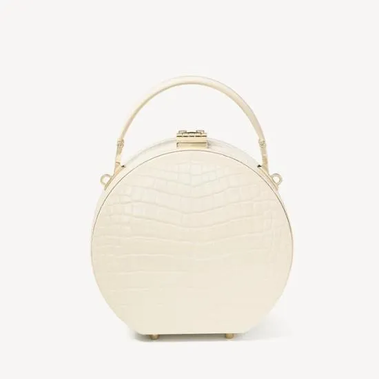 Hat Box Ivory Patent Croc Women Aspinal Of London Bridal