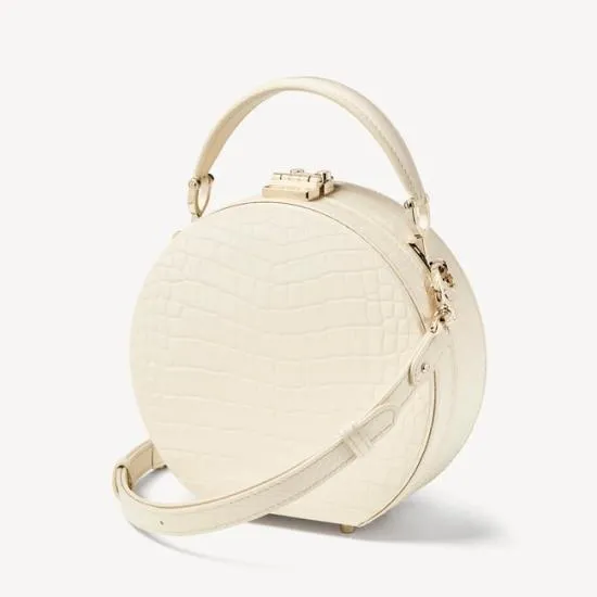 Hat Box Ivory Patent Croc Women Aspinal Of London Bridal
