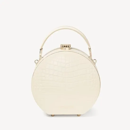 Hat Box Ivory Patent Croc Women Aspinal Of London Bridal