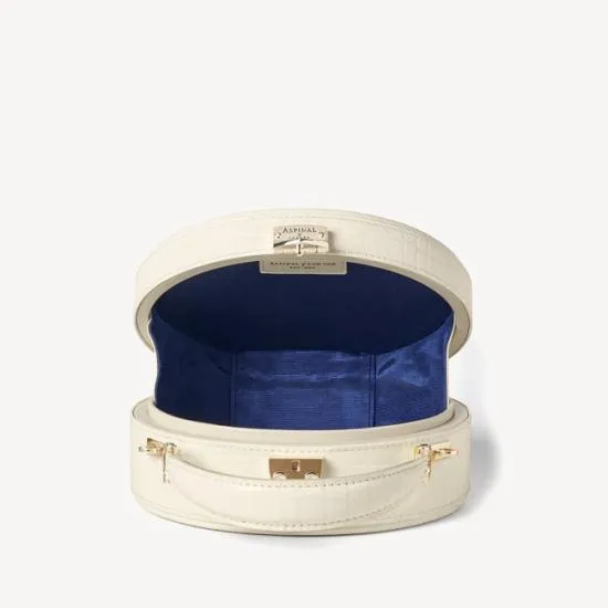Hat Box Ivory Patent Croc Women Aspinal Of London Bridal