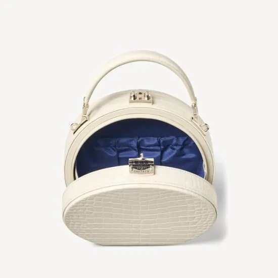 Hat Box Ivory Patent Croc Women Aspinal Of London Bridal