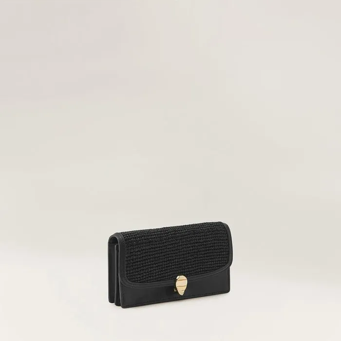 Helen Kaminski Mini Bags Adelie Wallet With Raffia Blackcharcoal 8211 Bags