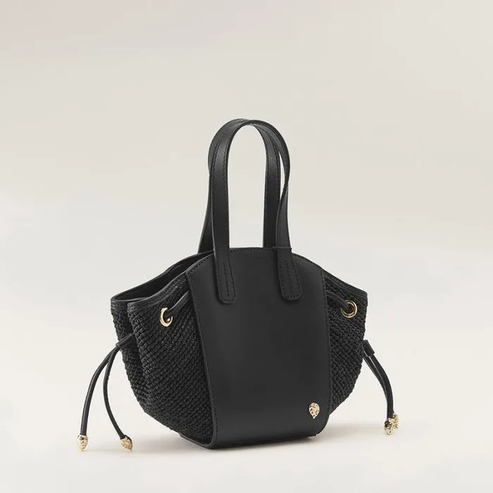 Helen Kaminski Mini Bags Piaf Tote With Raffia Blackcharcoal 8211 Bags