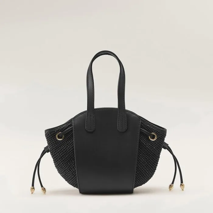Helen Kaminski Mini Bags Piaf Tote With Raffia Blackcharcoal 8211 Bags