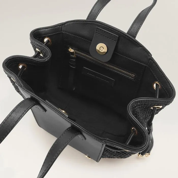 Helen Kaminski Mini Bags Piaf Tote With Raffia Blackcharcoal 8211 Bags
