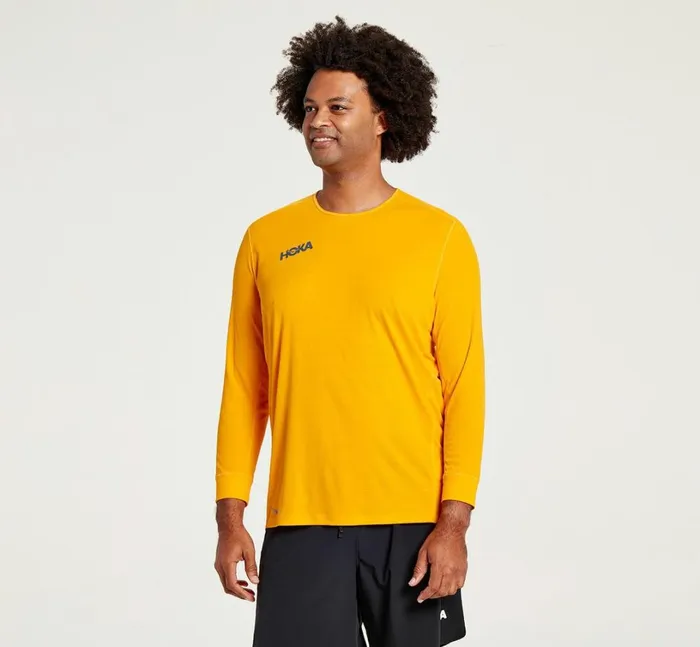 HOKA ONE ONE Tops Performance 34 Sleeve Saffron 8211 Men