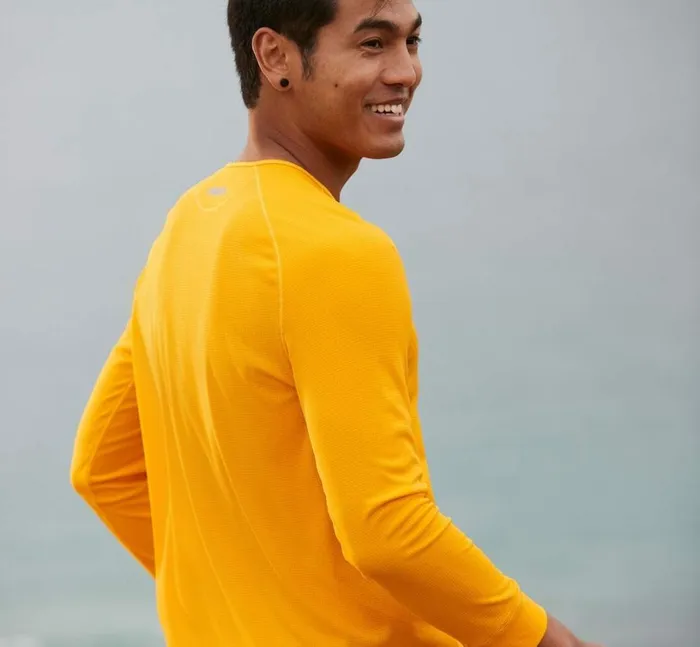 HOKA ONE ONE Tops Performance 34 Sleeve Saffron 8211 Men