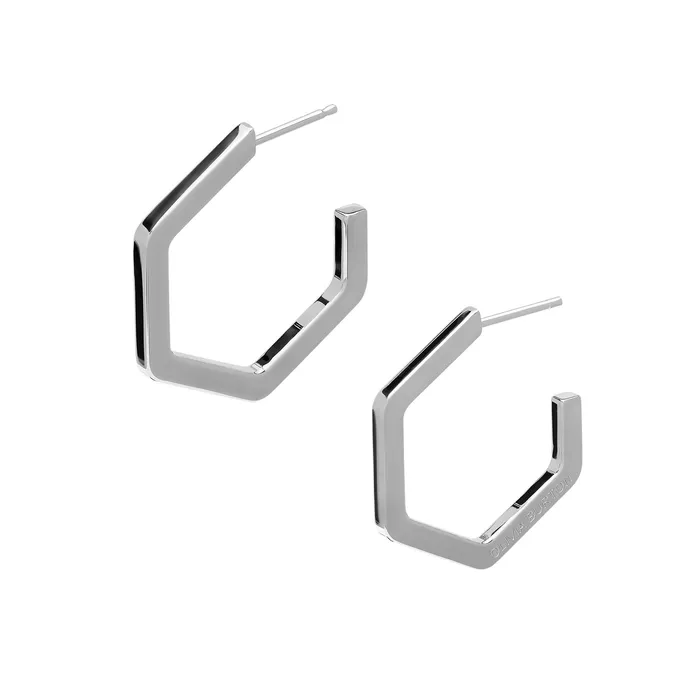Honeycomb Silver Tone Large Hoop Earrings Women Earrings Olivia Burton