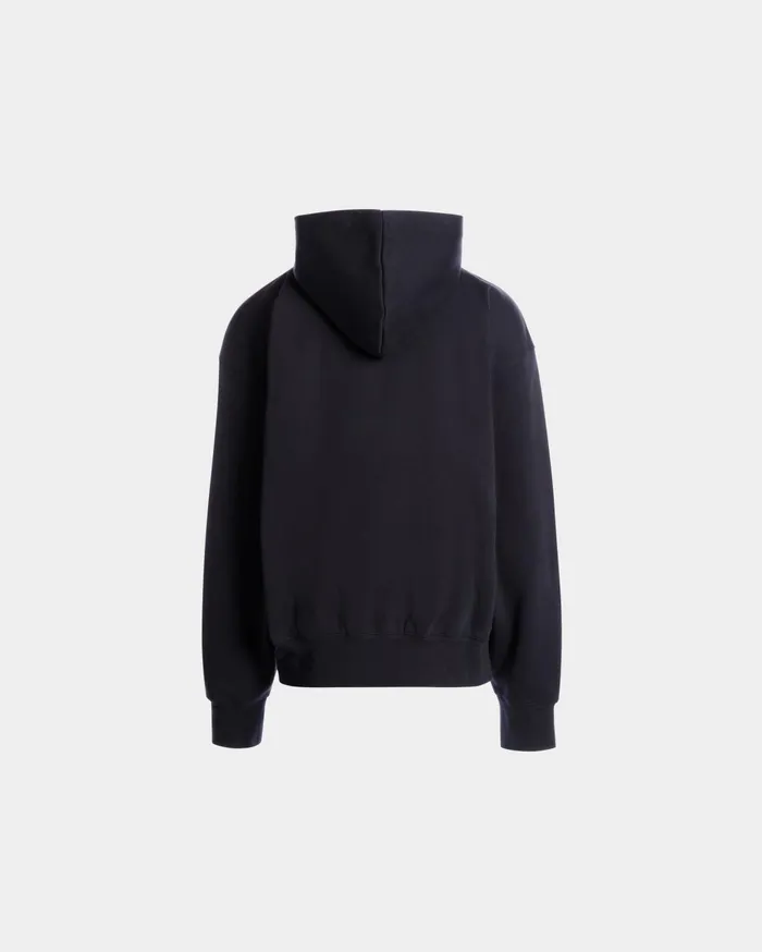 Hoodie With Bally Crest Logo In Navy Blue Cotton Men Bally Tracksuits