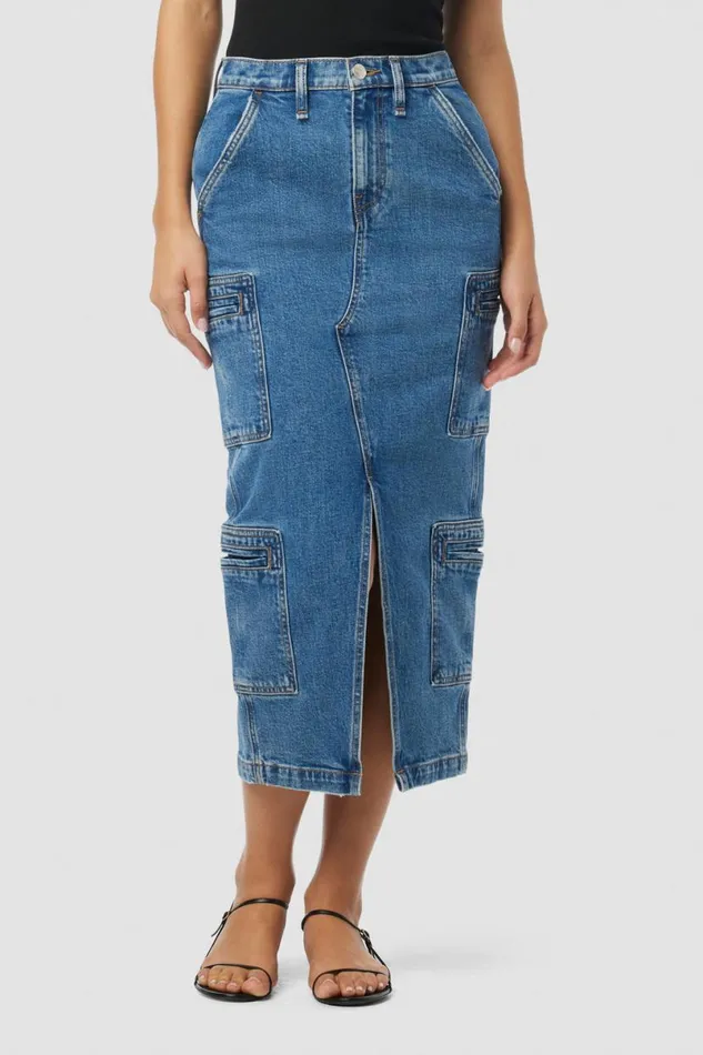 Hudson Jeans Cargo Women Reconstructed Skirt W Cargo Welt Pockets Golden Hour