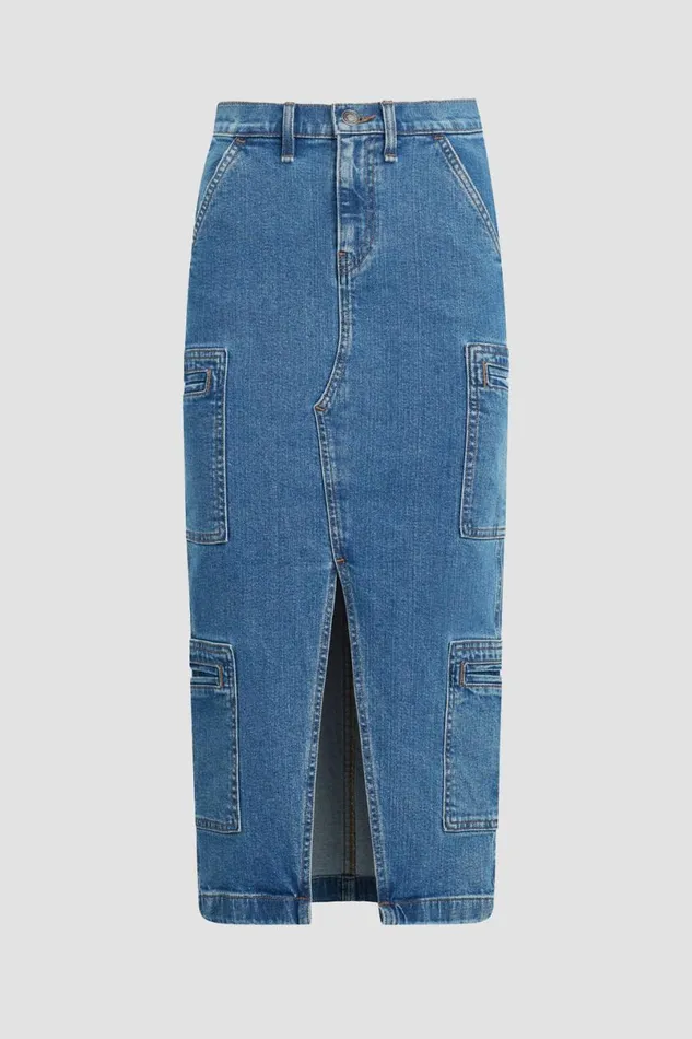 Hudson Jeans Cargo Women Reconstructed Skirt W Cargo Welt Pockets Golden Hour Hudson Jeans Cargo Women Reconstructed Skirt W Cargo Welt Pockets Golden Hour