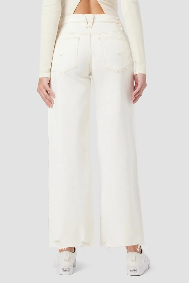Hudson Jeans Cropped Women James Maternity Wide Leg Crop Jean Ecru Destructed Hem Hudson Jeans Cropped Women James Maternity Wide Leg Crop Jean Ecru Destructed Hem