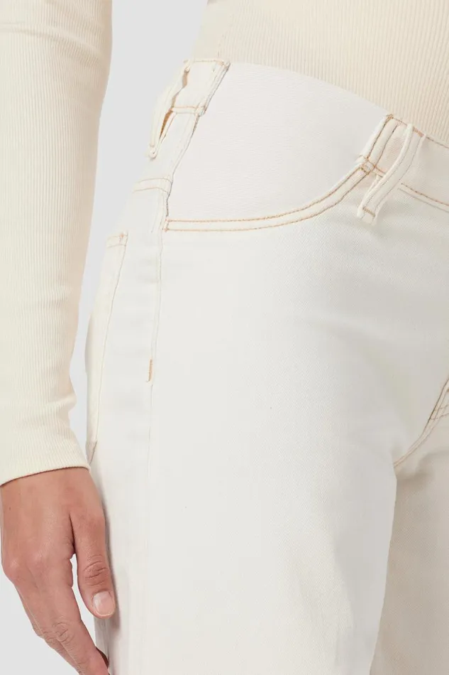 Hudson Jeans Cropped Women James Maternity Wide Leg Crop Jean Ecru Destructed Hem Hudson Jeans Cropped Women James Maternity Wide Leg Crop Jean Ecru Destructed Hem