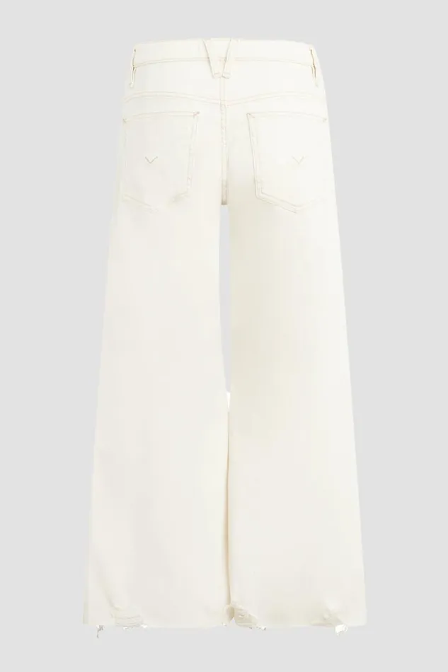 Hudson Jeans Cropped Women James Maternity Wide Leg Crop Jean Ecru Destructed Hem Hudson Jeans Cropped Women James Maternity Wide Leg Crop Jean Ecru Destructed Hem