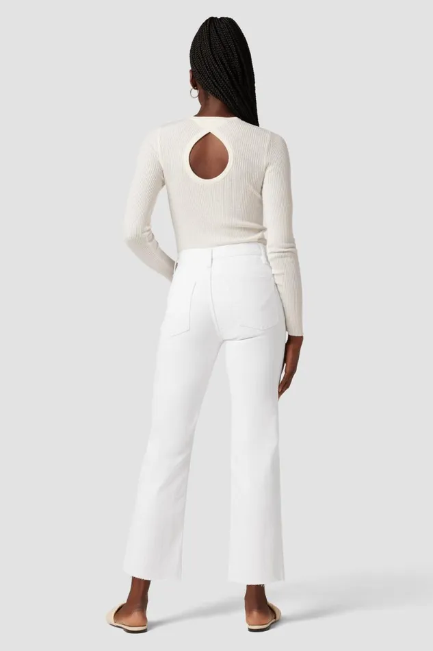 Hudson Jeans Cropped Women Remi HighRise Straight Crop Jean Destructed White Shadow Hudson Jeans Cropped Women Remi HighRise Straight Crop Jean Destructed White Shadow