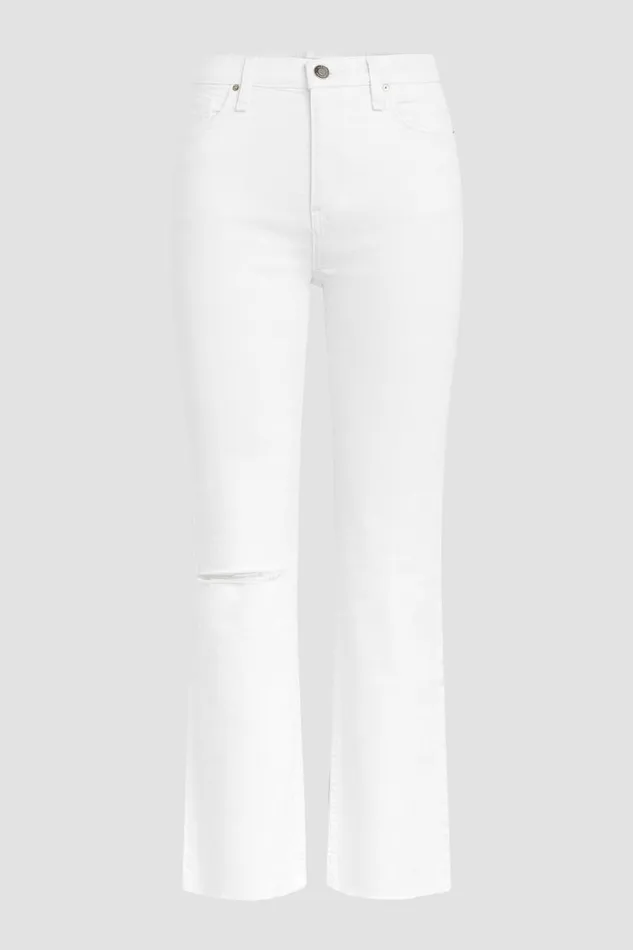 Hudson Jeans Cropped Women Remi HighRise Straight Crop Jean Destructed White Shadow Hudson Jeans Cropped Women Remi HighRise Straight Crop Jean Destructed White Shadow