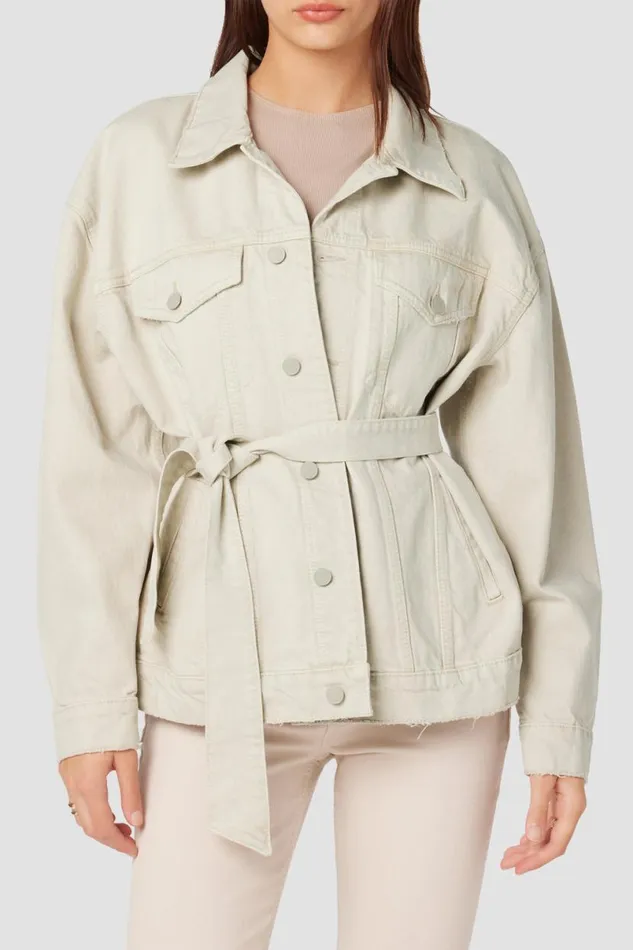 Hudson Jeans Jackets and Outerwear Women Denim Wrap Jacket Moonbeam