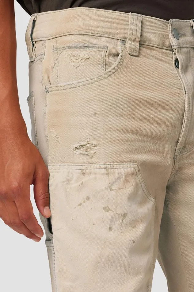 Hudson Jeans Pants Men Reese Carpenter Pant Distress Beige