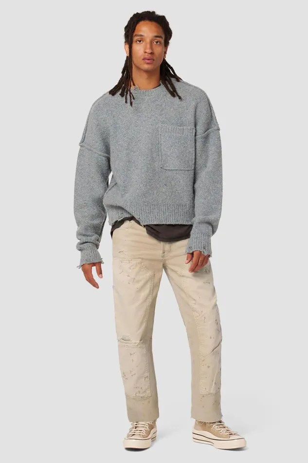Hudson Jeans Pants Men Reese Carpenter Pant Distress Beige