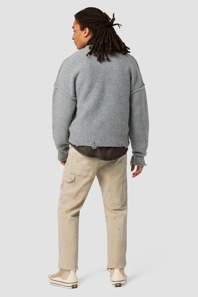 Hudson Jeans Pants Men Reese Carpenter Pant Distress Beige