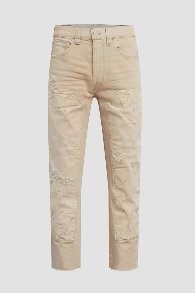 Hudson Jeans Pants Men Reese Carpenter Pant Distress Beige