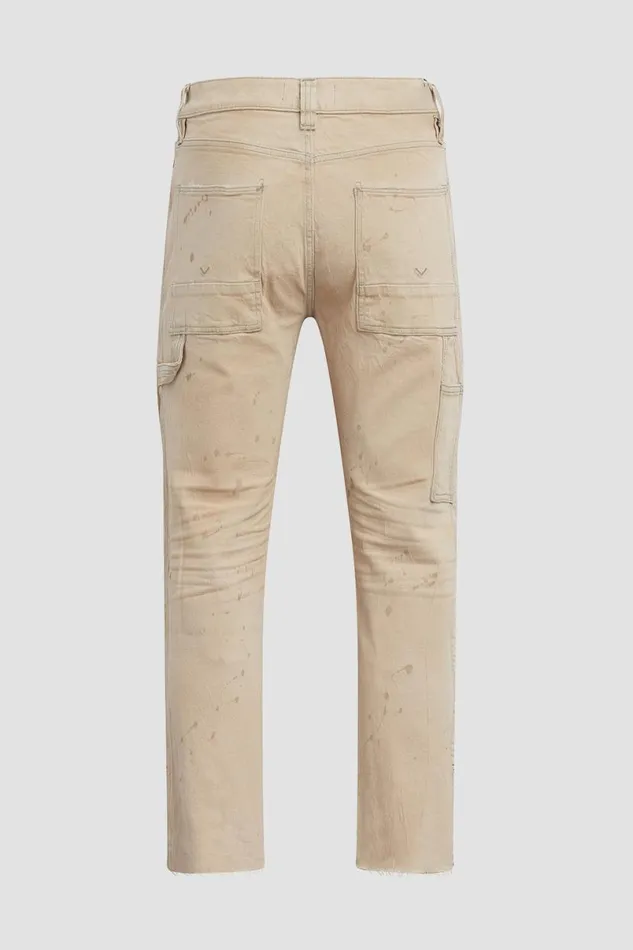 Hudson Jeans Pants Men Reese Carpenter Pant Distress Beige